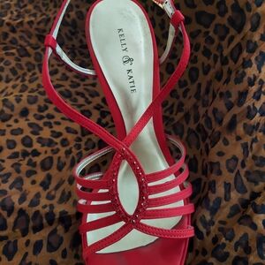 Kelly & Katie Vibrant Red Strappy Heels